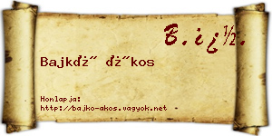 Bajkó Ákos névjegykártya